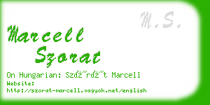 marcell szorat business card
